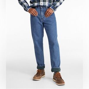 L.L. Bean Classic Fit Flannel Lined Jeans 35x32